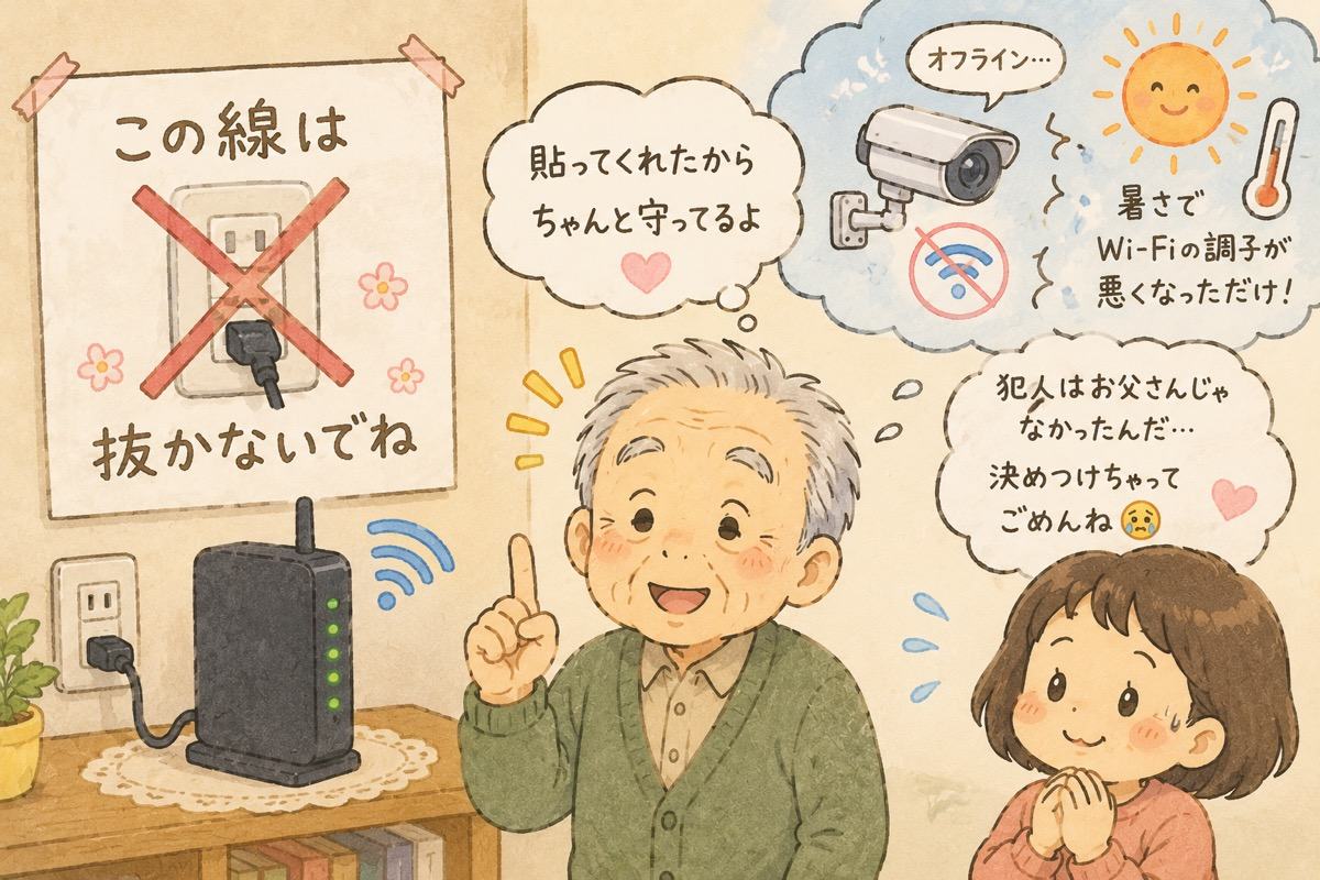 「この線は抜かないでね」の張り紙を守っていた父と、決めつけてしまった私